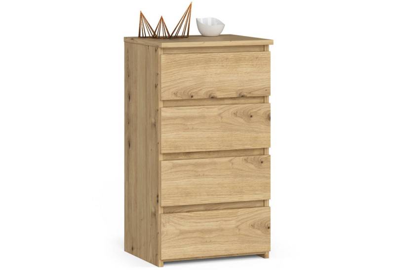Akord Kommode Kommode 40 cm 4 Schubladen Wohnzimmer B40 x H74 x T35 cm Weiß von Akord