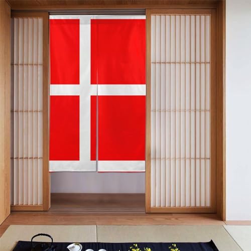 AkosOL Dänemark-Flagge, hochauflösender Druck, Türvorhänge, Stoff-Türvorhänge, Raumtrennvorhänge, ideal zum Dekorieren von Räumen, 86,4 x 142,2 cm von AkosOL