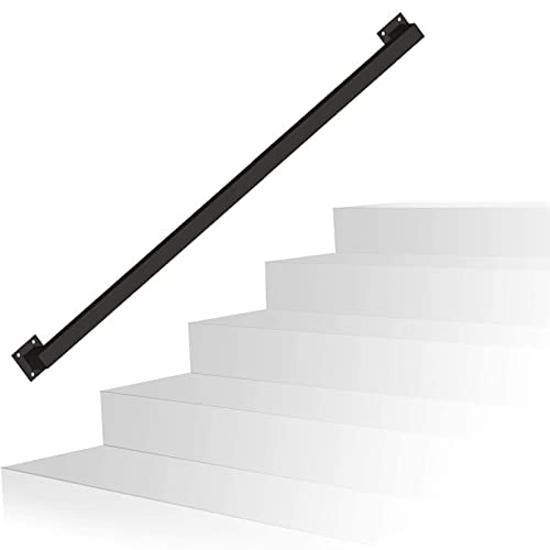 Treppengeländer für den Innenbereich – 1 m/2 m/3 m/4 m/5 m/6 m Wandmontage-Treppenhandlauf aus Metall für Innentreppen/Verandastufen im Freien, Komplettset, industrieller Handlauf aus Schmiedeeisenro von AkosOL
