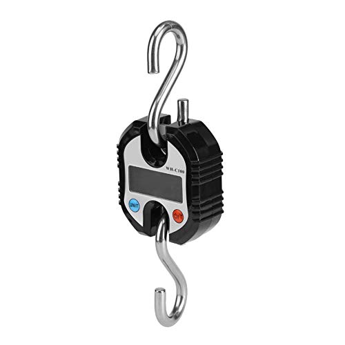 100kg Haken Waage, WeiHeng Tragbarer Kran LCD Digital Hängende Waagen Loop Wiege Balance Schwarzes Fleisch mit Elektronischem Haken (Schwarz) von Akozon