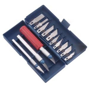 16 Exacto Stil Multifunktions-Hobby,13pcs/set Multifunction Precision Hobby Tool Scrapbooking Grave Messer Crafts Carving Cutter Stencil Scribing Graver formbare Art Werkzeug-Set von Akozon