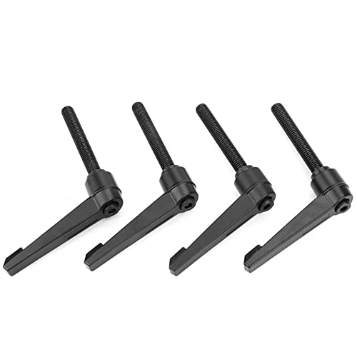 4 stücke Klemmhebel Griff,4PCS Metal Machine Knobs Adjustable Fixing Handle M10 Male Thread Griff, Edelstahl Außengewinde Verstellbarer (40mm) Maschinenknöpfe, Schwarz(40MM) von Akozon