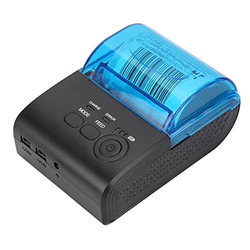 90 mm Bluetooth-Thermodrucker, (USB + seriell) Thermal 5805DD-Schnittstelle für Android-System mit Akku (EU-Stecker 110–240 V) Standard-RS232-USB-4.0-SPP-BLE-Buchse oder Infrarotprotokoll von Akozon