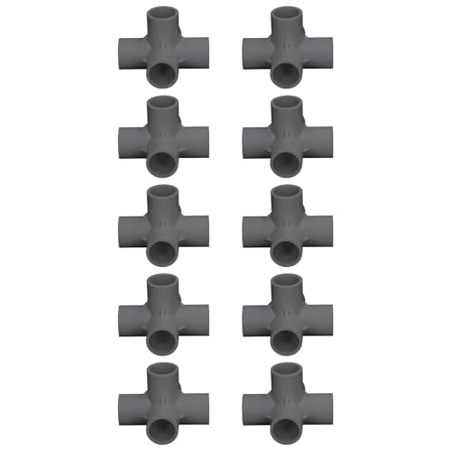 Akozon 10 PCs 25 Mm PVC 5 -Wege Rohranschluss Vielseitiger Ellbogenrohranschluss für Gewächshäuser, Möbel und Zeltbaugruppen (BLACK) von Akozon