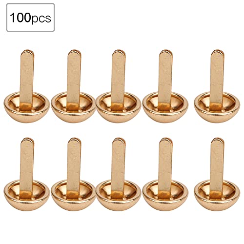 Akozon 100 PCs Pilzform in der Dekoration Nieten -Accessoires für Taschen, Schuhe, Hüte und Kleidung (10 mm Gold) von Akozon