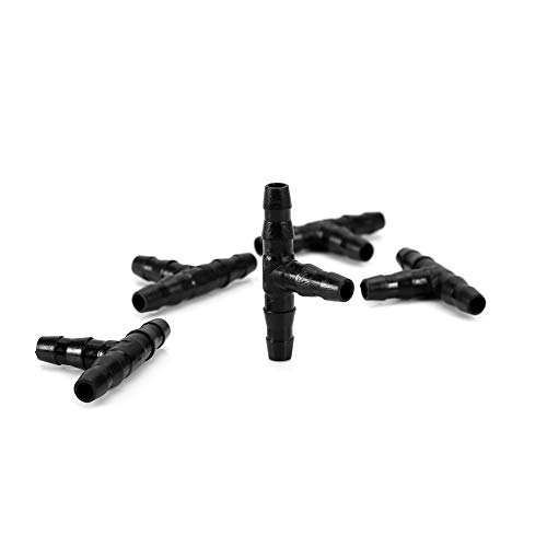 Akozon 100PCS Sprinkler Bewässerung, T Rohr Barb Schlauch Fitting PS4 Kamera VR Bewässerung Ausrüstung PSVR 1 Flying Joiner Tropf System von Akozon