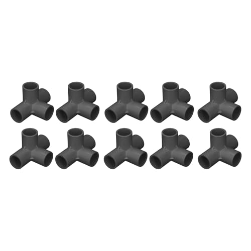 Akozon 10pcs PVC -Rohranpassungsstecker 0,8 Zoll 4 -Wege Ellbogen Ausstattung für Möbel, Zelt und Gartenstrukturen (Black) von Akozon