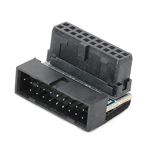 Akozon 19-PIN-Drehung, Zubehör für Desktop-Computer, USB 3.0-Hochgeschwindigkeitssignal, Motherboard-Buchse, 90 Grad Abgewinkelter USB-Konverter, 19-Anschluss für Host-Verkabelung von Akozon