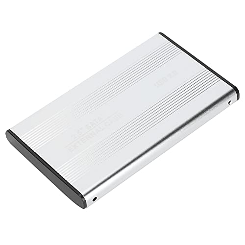 Akozon 2,5 Zoll 2 TB Tragbares Externes Festplattengehäuse, HDD Plug Play 3 TB USB 2.0 SSD Disk Box 1 TB Externe Festplattengehäuse für OS (Silber) von Akozon