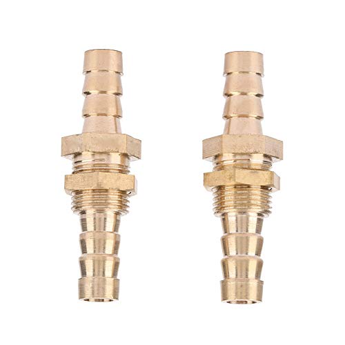 Messing Schlauchanschluss Stecker Adapter , Akozon 2 Stück Schlauchtülle Schottverschraubung Kupplung Anschluss Adapter Connector für Rohrverbindung(10mm) von Akozon