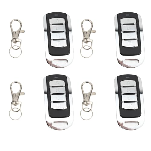 Akozon 250 Bis 913 MHz Vollbandkopie Fernbedienung ABCD 4 Tasten Hochstabilität Garagentor Wireless Fernbedienung Opener für die Sicherheit zu Hause (4PCS) von Akozon