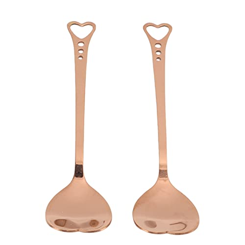 Akozon 2pcs Herzförmige Dessert- und Kaffeelöffel Langlebig Weniger Stahl, Ergonomischem Griff, für Eiscreme, Kuchen und Besondere Anlässe (Roségold) von Akozon