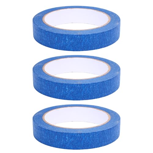 Akozon Blaues Malerband, 30 M, für Autos, Abdeckband, Hitzebeständig, für Malerei, Schule, Handwerk (3 Rollen) von Akozon