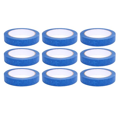 Akozon Blaues Malerband, 30 M, für Autos, Abdeckband, Hitzebeständig, für Malerei, Schule, Handwerk (9 Rollen) von Akozon