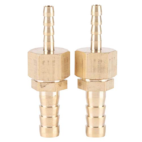 Akozon Brass Barb 4-8mm Fitting Schlauchrohr Barb Tail Reducer Reduzierstecker Stecker Adapter Packung mit 2 Stück von Akozon