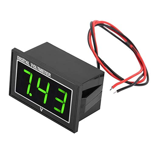 Akozon Digital Voltmeter 0,56 "Led-anzeige Wasserdichte Hohe Präzision Voltmeter DC Spannung Meter Panel für Auto Motorrad Fahrzeug(DC5-130V-Grün) von Akozon