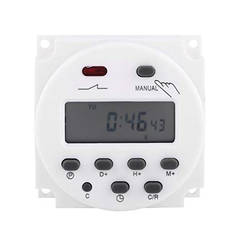 Akozon Digital programmierbarer Timer, Elektronischer Timer Zeitschalter LCD Digital wöchentliche programmierbare Microcomputer Zeitschalter 17on&17off -DC12V 16A Relais Timer(24V) von Akozon