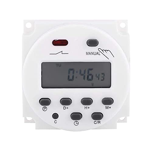 Akozon Digital programmierbarer Timer, Elektronischer Timer Zeitschalter LCD Digital wöchentliche programmierbare Microcomputer Zeitschalter 17on&17off -DC12V 16A Relais Timer(220V) von Akozon