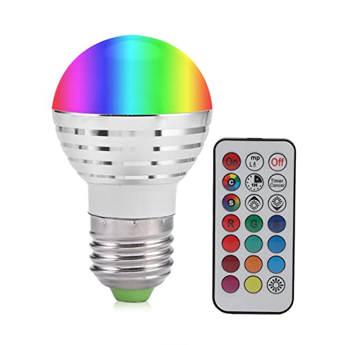 Akozon E27 3W RGB LED Farbwechsel Kerzenlicht Lampe Fernbedienung Kit für den Heimgebrauch, Multifunktionales Zubehör von Akozon