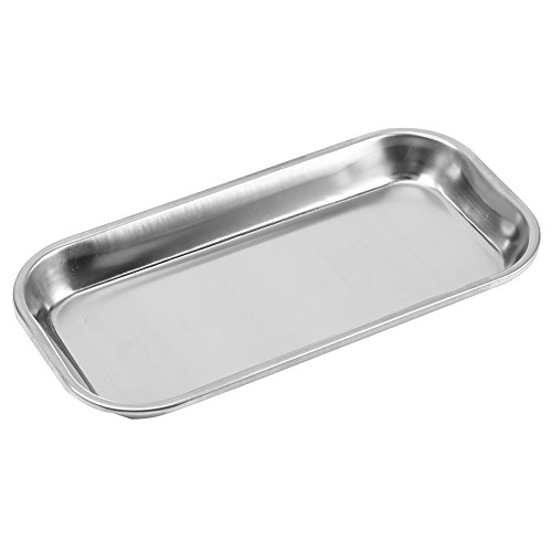 Akozon Edelstahl Tray, Dental 201 Nützliches Werkzeug für Klinik Lab Schalen Foodservice Tablett Serving Party Platten Dental Medical Flat Lab Snack Handtuch Instrument Tray von Akozon