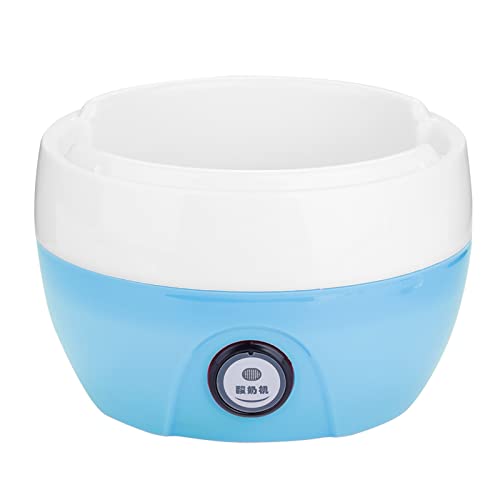 Akozon Elektrischer Joghurtbereiter Automatik, Innenbehälter aus Edelstahl für Joghurtbereiter, Heimgebrauch, 1 l (blau) mit Behälter 220 V 1 l, Blau von Akozon