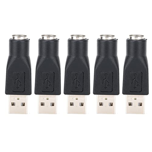 Akozon F M USB-Tastatur, Din5-Buchse, zu-USB-Adapter, zu-USB-Konverter, 5 Stück, USB-Stecker auf PS 2-Buchse, Adapter-Konverter Für Tastatur, Maus mit PS 2-Schnittstelle von Akozon