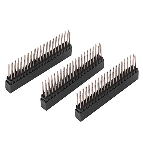 Akozon Female Pin Header 3 stücke 2 x 20 Pins 2,54 mt Pitch Extra Hohe Weibliche Zweireihig Kurze Pin Header für Raspberry Pi von Akozon