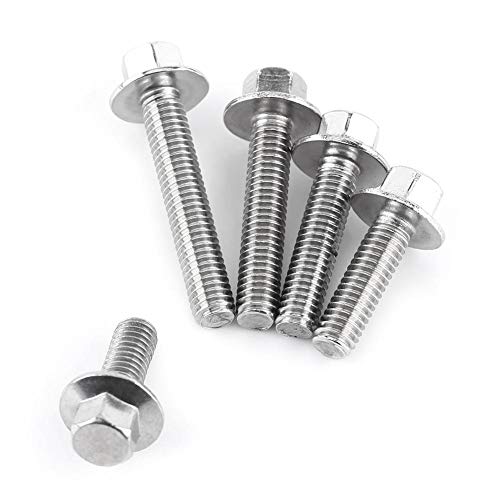 Akozon Flansch Schrauben Scheibe Befestigungen Edelstahl Metrische Hexenkopf Flansch Schrauben Kappen Unterlegscheiben Schrauben Fasteners 10pcs M6(M6*25) von Akozon