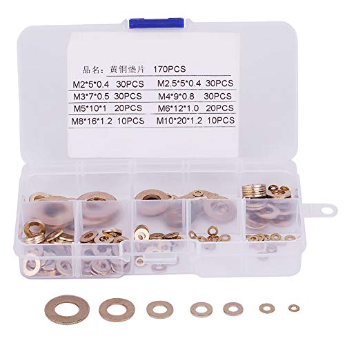 Akozon Flat Spring Waschmaschine 180pcs M2-M10 Edelstahl SS304 Spring Washer Sortiment Kit mit Box von Akozon