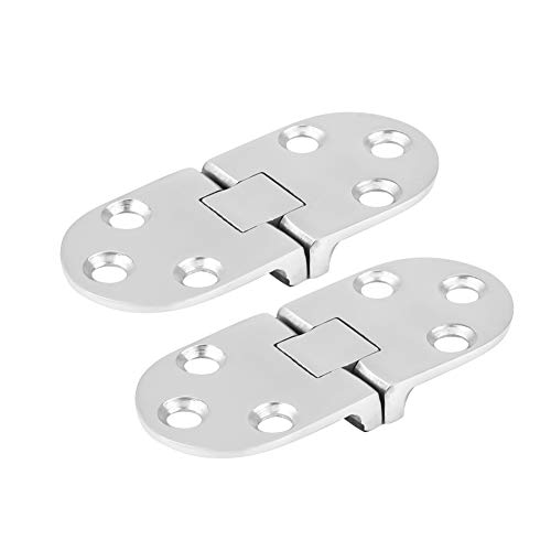 Akozon Flush Hinges 75Mm, Edelstahl Scharniere Boot, Türscharnier, für Marinekabinentür 66 * 30mm 2St. Boot Edelstahlscharniere Stempelschrank Marine Türscharnier von Akozon