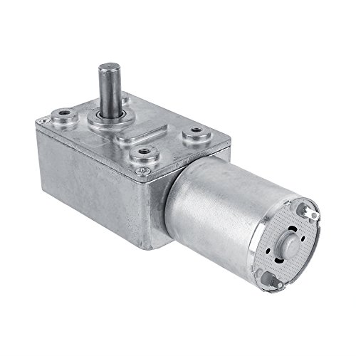 Akozon Getriebemotor Reversible Hochdrehmoment Turbo Schnecke Getriebe Gleichstrommotor DC 12V Metall Geschwindigkeitsreduzierung Elektromotor 5/6/20/40/62 (U/MIN) (6RPM) von Akozon