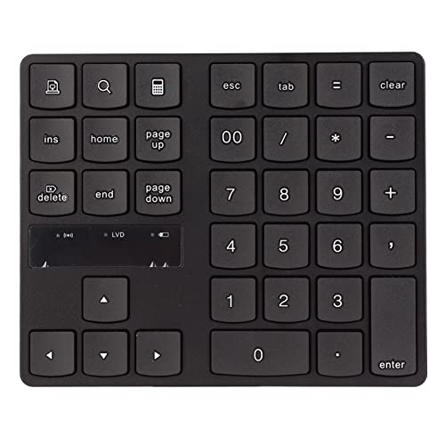 Akozon Kabelloser Ziffernblock mit 35 Tasten, 2,4 G, Ergonomischer Ziffernblock für USB-Nummern-Paypad-Design, Silen Rapid Einhand-Gaming-Tastatur, Heim-Numpad, Lap-Op-Schreibtisch-Op von Akozon