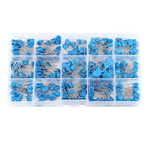 Akozon Keramik Kondensatoren, 300pcs 15 Werte Hochspannungs Keramikkondensatoren Sortiment Assorted Kit mit Box von Akozon