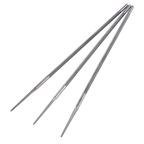 Akozon Kettensägenschärfer 3 Teile/satz Runde Lagerstahl Schärfen Kettensäge Dateien Spitzer (4mm/4,8mm/5,5mm Optional) Schärfen Datei Kit Set Für Sägekette Garten Rasenmäher Reparatur-Werkzeug(4.8mm) von Akozon