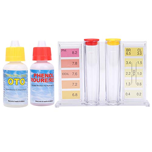 Akozon Kit Test Ph Chlore, PH-Qualitätstestkit Pooltester PH-Testkit-Testbox für Schwimmbäder, Hot Springs Spas von Akozon
