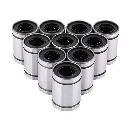 Akozon Lineargleitlager Linear Motion Bearing10 Stück LM12UU 12 mm Linear Motion Kugellager Buchse Lange Linearkugellager für 12 mm Rod für lineare Bewegung auf 3D-Drucker, CNC und andere Anwendungen von Fydun