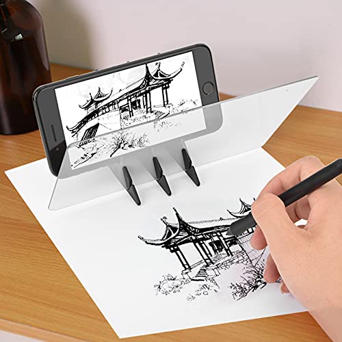 Akozon Lucy Zeichenwerkzeug, Stencil Board Light Box Tracing Optical Board Mirror Reflection Phone Dimming Ol Yuntec Portable Drawing Sketch von Akozon