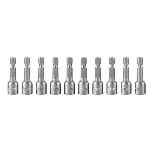 Akozon Magnetische Bit-Adapter Magnetische Steckschlüssel 10 teile/satz 1/4 "Schaft Metrische Innensechskant Magnetische Steckschlüssel Set Stecknuss adapter Sechseck Bohrer Stecknuss Nuss adapter für von Akozon