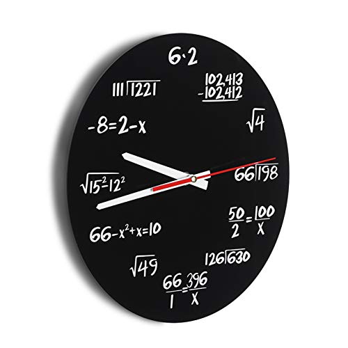 Akozon Mathe Uhr Wand Leise, Modernes Design Home Office Dekoration Wanduhr Mathematik Zubehör Acryl Wanduhr Mathematical von Akozon