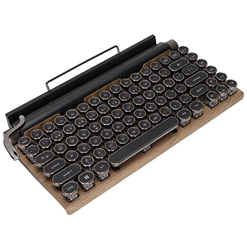 Akozon Mechanische Tastatur, 83 Tasten, Retro, Verschleißfest, Unterstützt 2000 MA, Einstellbare Helligkeit, Retro-Schreibmaschinentastatur, Retro-Schreibmaschinentastatur, 83 Tasten, von Akozon