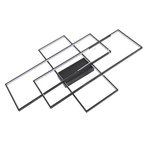 Akozon Moderne LED -Deckenleuchte mit Fernbedienung - Stiefloses Dimmen und 3 Farbtemperaturen für Wohnzimmer und Schlafzimmer Spülenhalterungsdesign (BLACK) von Akozon