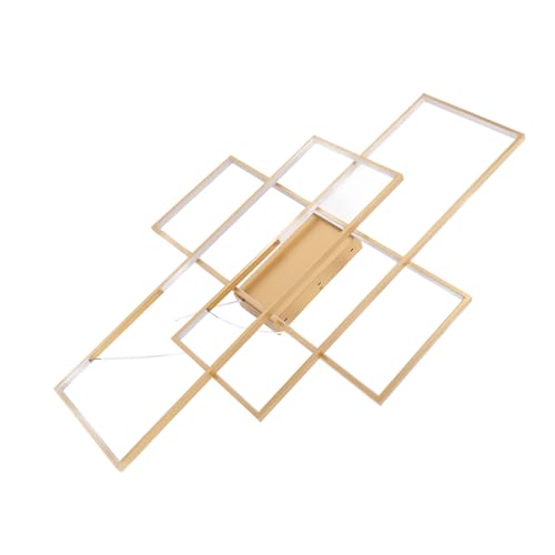 Akozon Moderne LED -Deckenleuchte mit Fernbedienung - Stiefloses Dimmen und 3 Farbtemperaturen für Wohnzimmer und Schlafzimmer Spülenhalterungsdesign (GOLD) von Akozon