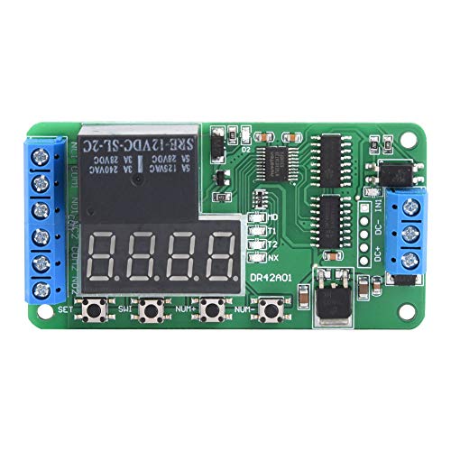Akozon Multifunktions-Timer-Relais Zweikanal-Zeitsteuerungsschalter DR42A01 12V von Akozon