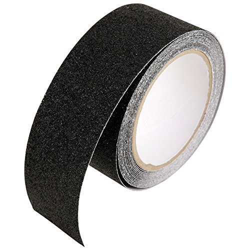 Akozon PVC Anti Rutsch Klebeband, 5 cm x 5 m Selbstklebende verschleißfeste, klebende Sicherheits Bodenbeläge für rutschfeste Treppenstufen im Innen- und Außenbereich(Schwarz) von Akozon