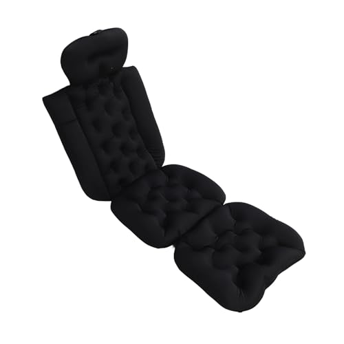 Akozon Premium Erwachsene Ganzkörperbad Kissen Nicht Schlupfbar und Waschbarer Badewanne mit Starken Saugnäpfeln Zur Ultimativen Entspannung (Black) von Akozon