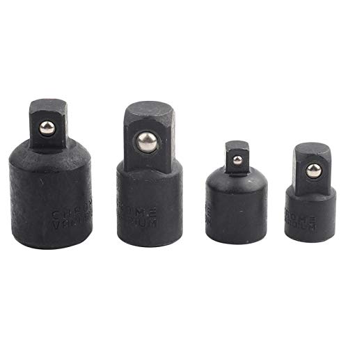 Akozon Reduzierstück 4pcs Steckschlüssel-Set 1/2", 3/8", 1/4" Steckschlüssel-Adapter Schlagadapter und Reduzierstück Zubehörersatz von Akozon