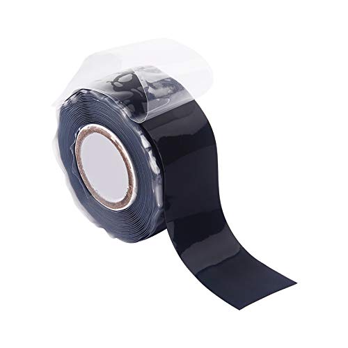 Akozon Reparaturband 25mm x 3m Panzertape Schwarz Wasserfest Selbstverschweißendes Silikonband Kautschuk Dichtungsband zum Isolieren und Abdichten Kleben Schlauchband von Akozon