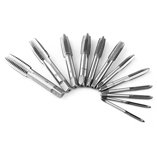 Akozon Schraubengewindebohrer-Werkzeug-Satz,12pcs Schraubgewinde Handgewindebohrer Set Gerade Flöten M3 / M4 / M6 / M8 / M10 / M12 von Akozon