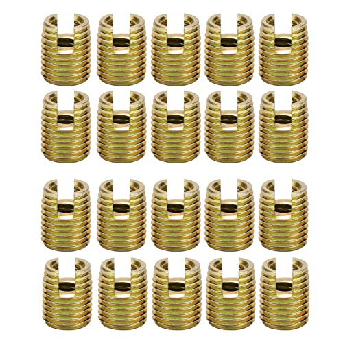 Akozon Selbstschneidender Gewindeeinsatz 20Stück 302 Kohlenstoffstahlschraube Reparaturzubehör(Inneres M5 0,8 Äußeres M8 1,0) von Akozon