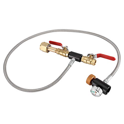 Akozon Spunky -Konverter, mit Schlauch Zum Befüllen von Soda CGA 320 Zum Tank 36 Gauge CGA 320 CO2-Zylinder-Nachfülladapter (36 Zoll lang mit Manometer) von Akozon